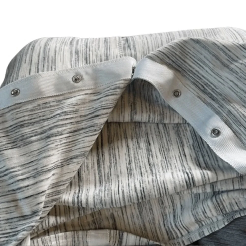 Lululemon Vinyasa Scarf Heathered Grey‎ White Space Dye Snap Multi-Way Wrap OS